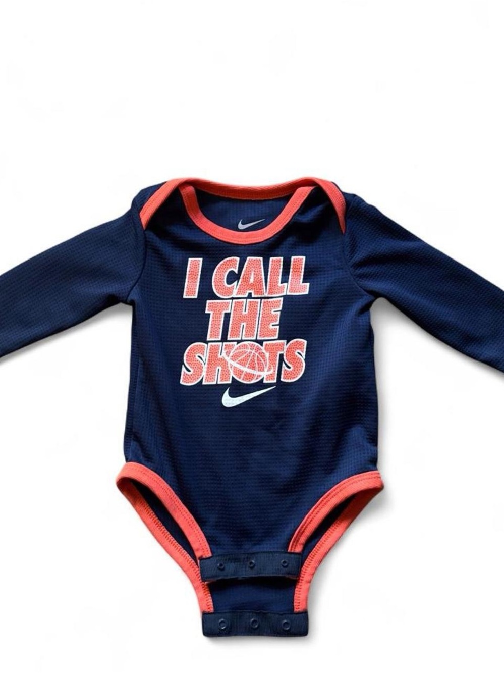Nike Navy and Coral 'I Call The Shots' Long-Sleeve One-Piece